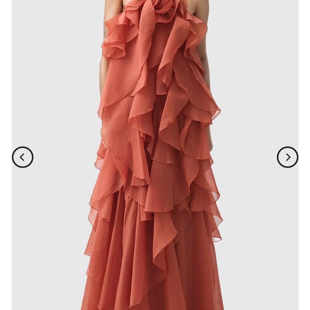 Elegant Backless Ruffle Dress - Orange